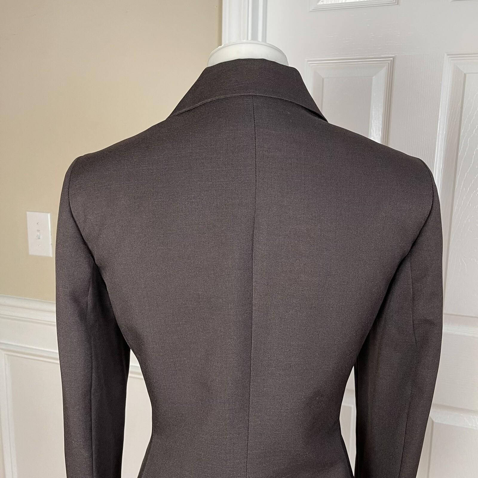 KASPER Women Brown Polyester Lined Single Breasted Blazer  Suit Size 6P