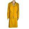 New EMILY Women 2PC Mustard Polyester Lined Tiered Skirt Suit Size 18W