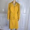 New EMILY Women 2PC Mustard Polyester Lined Tiered Skirt Suit Size 18W