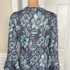 Anthropologie Maeve Rayon Stretch Polyester Dress Size M Blue Floral 3/4 Sleeves