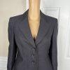 Evan Picone Polyester Metallic Skirt Suit Size 8 Purple Black Notch Collar 2PC
