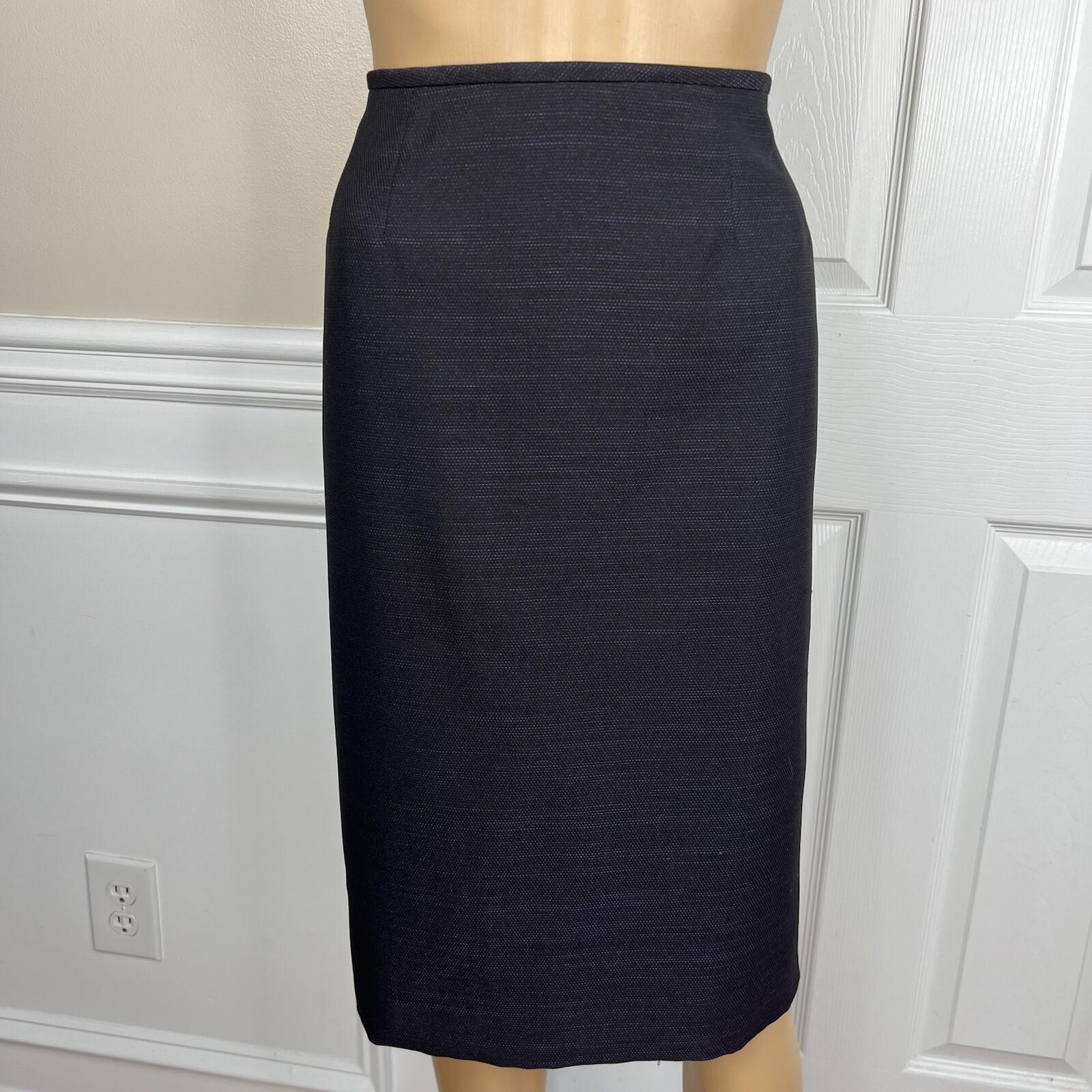 Evan Picone Polyester Metallic Skirt Suit Size 8 Purple Black Notch Collar 2PC