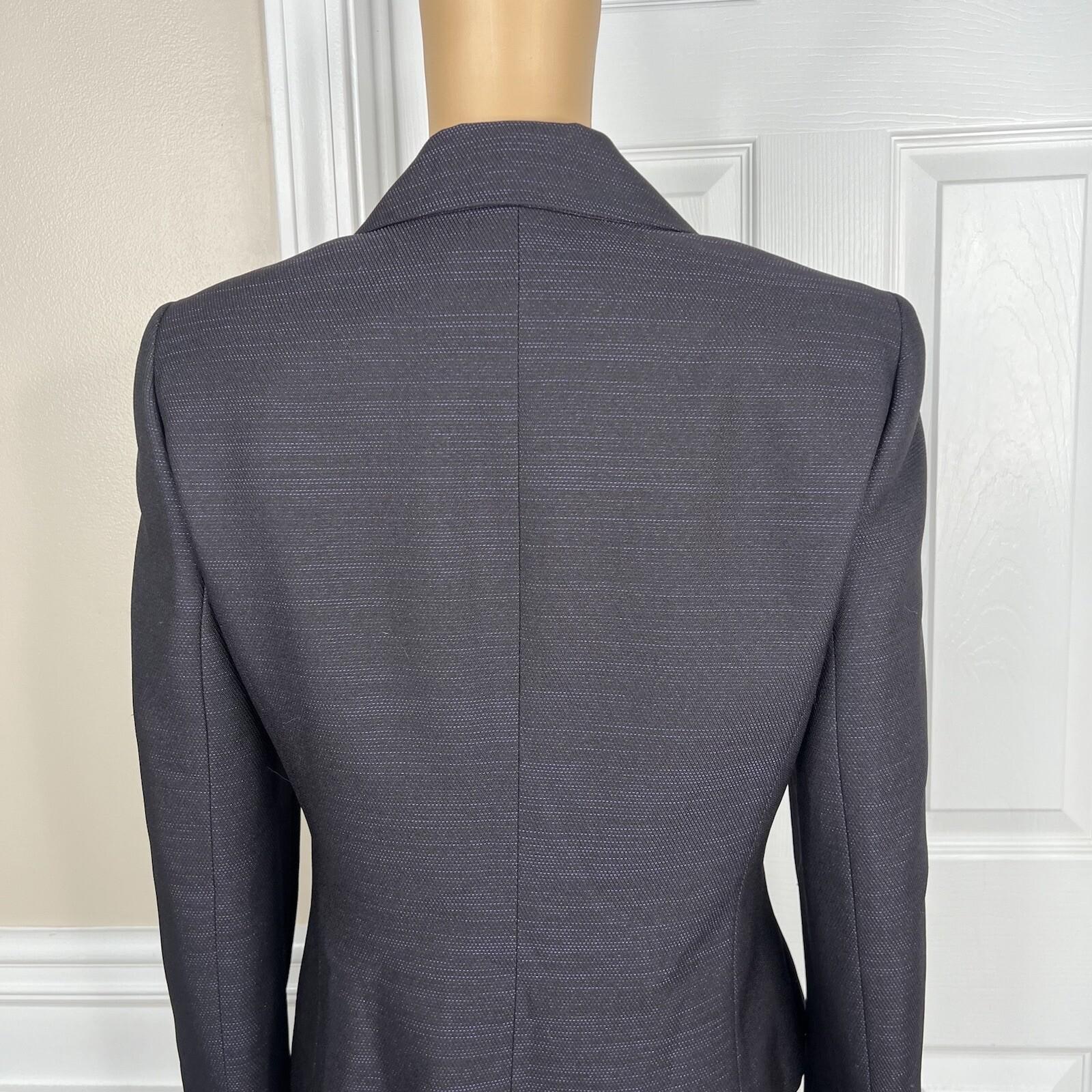Evan Picone Polyester Metallic Skirt Suit Size 8 Purple Black Notch Collar 2PC
