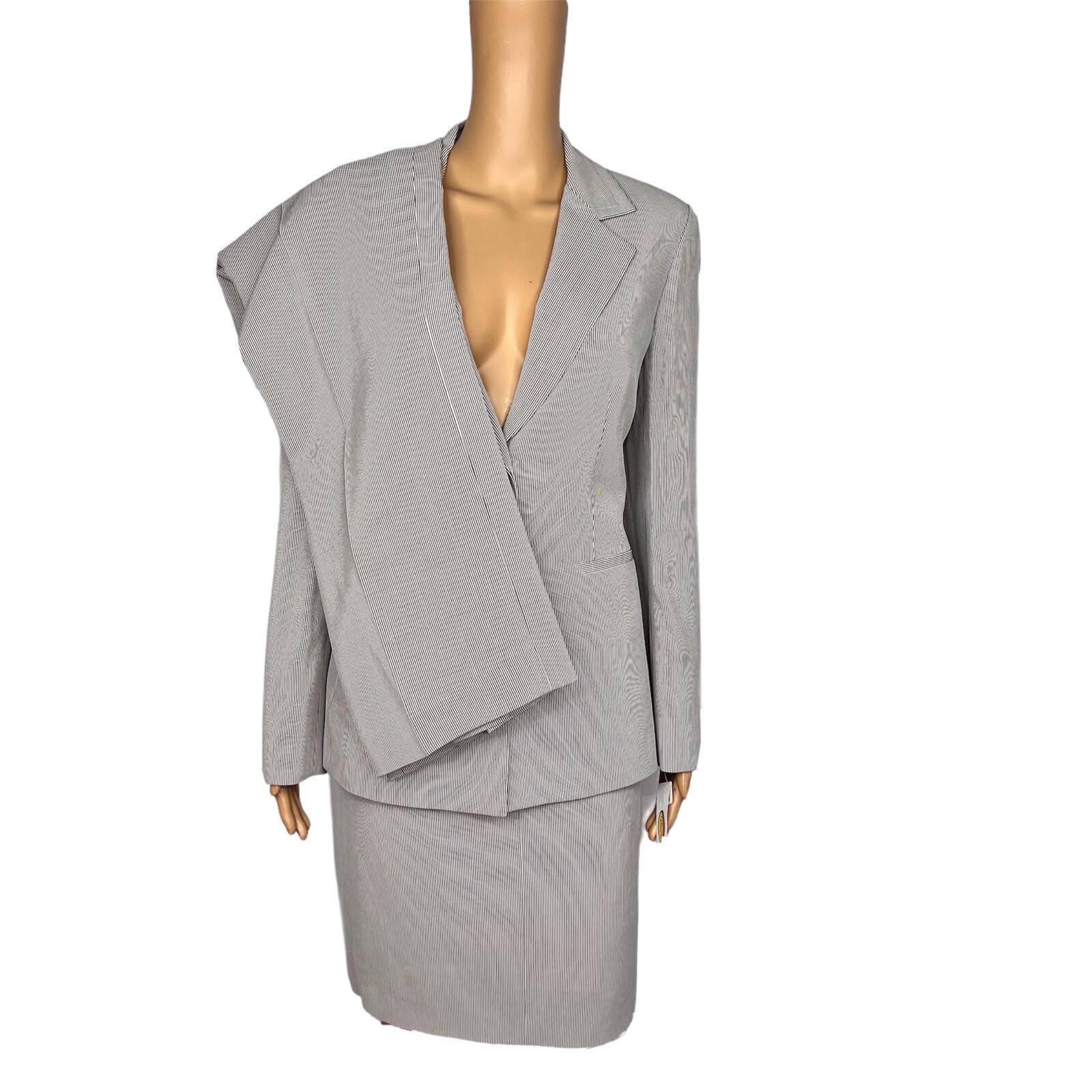 10-5121.jpg New TALBOTS 3PC Brown Striped Wool Blend Lined Skirt Suit Pants Size 6 MSRP 8