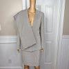 10-5122.jpg New TALBOTS 3PC Brown Striped Wool Blend Lined Skirt Suit Pants Size 6 MSRP 8