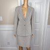 10-5123.jpg New TALBOTS 3PC Brown Striped Wool Blend Lined Skirt Suit Pants Size 6 MSRP 8