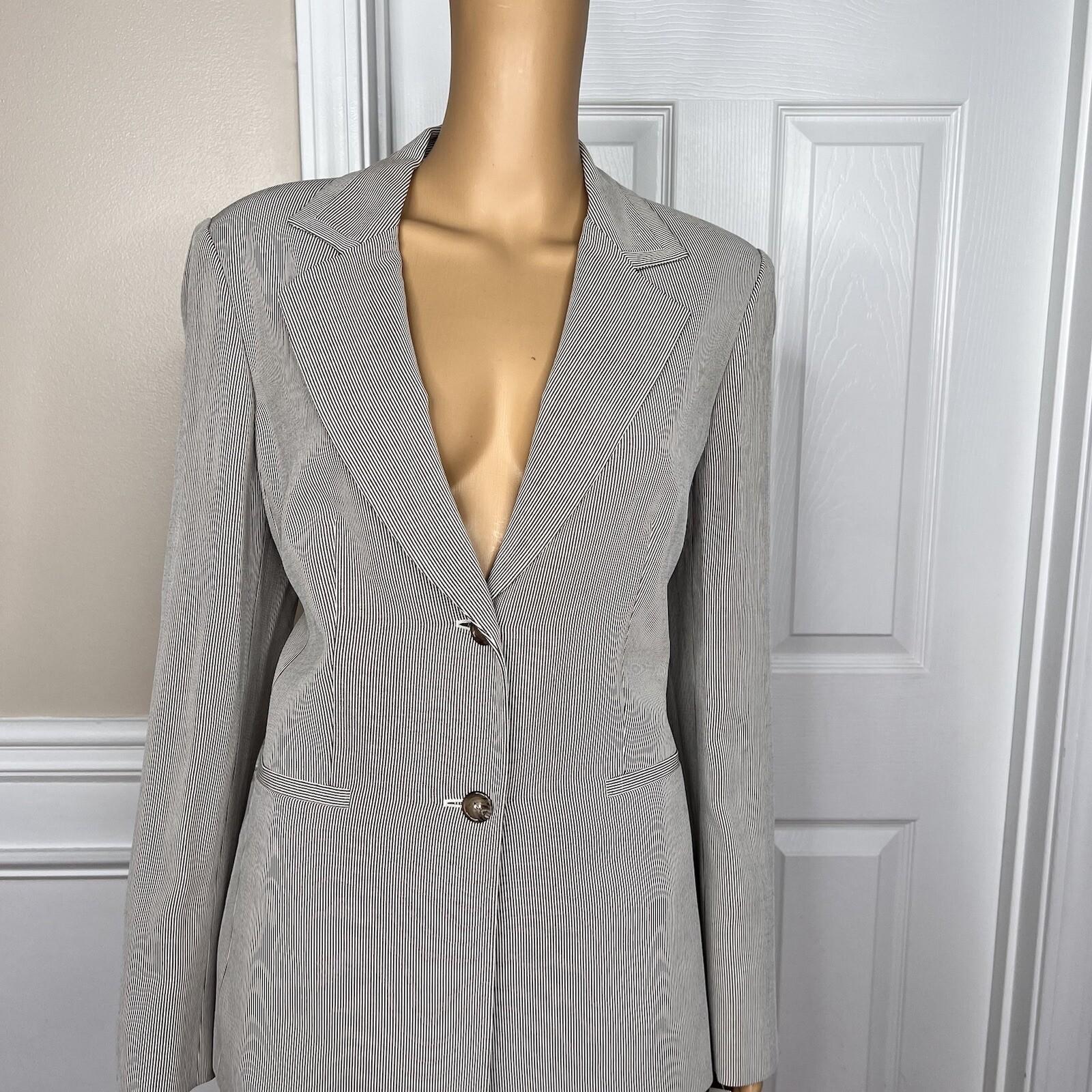 10-5124.jpg New TALBOTS 3PC Brown Striped Wool Blend Lined Skirt Suit Pants Size 6 MSRP 8