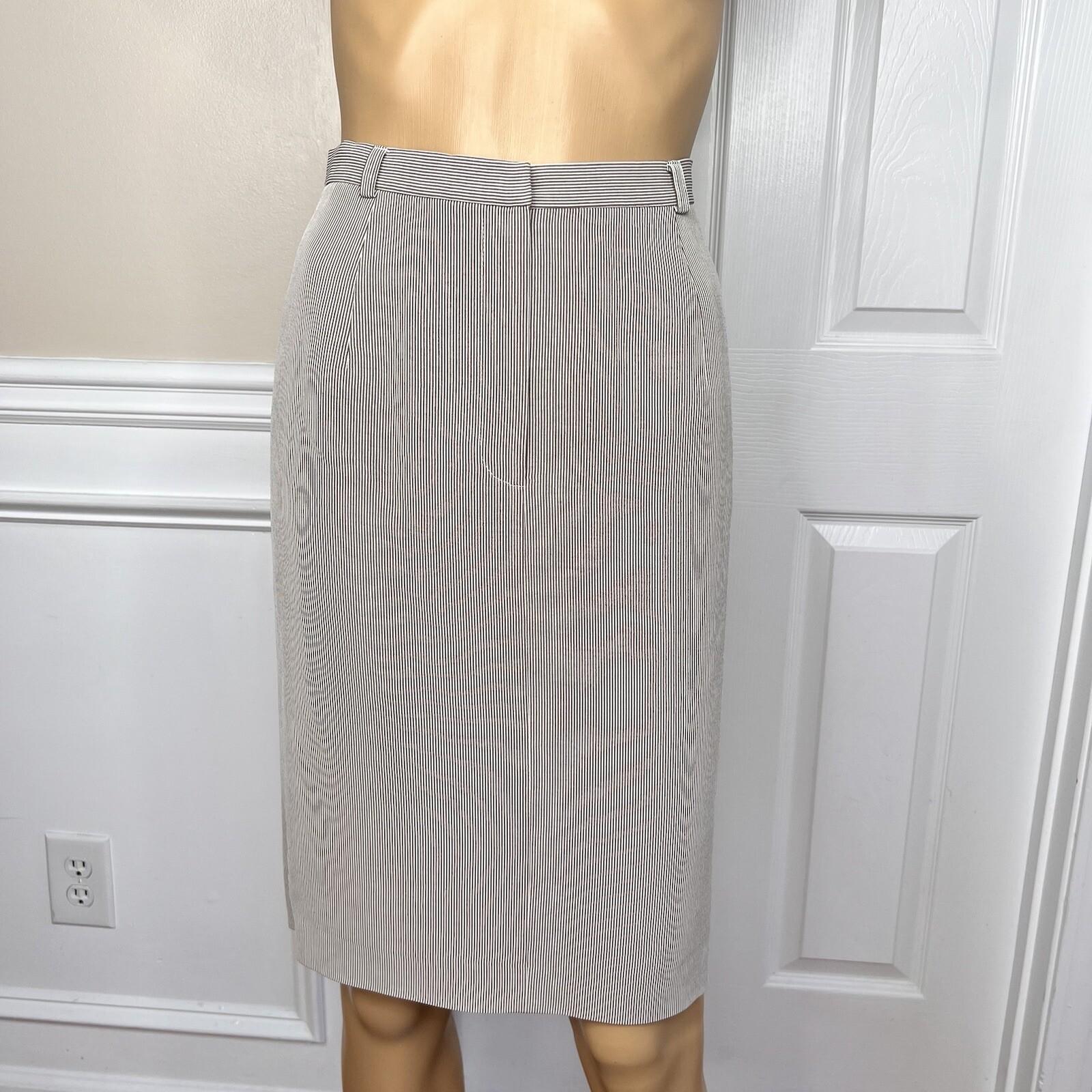 10-5125.jpg New TALBOTS 3PC Brown Striped Wool Blend Lined Skirt Suit Pants Size 6 MSRP 8