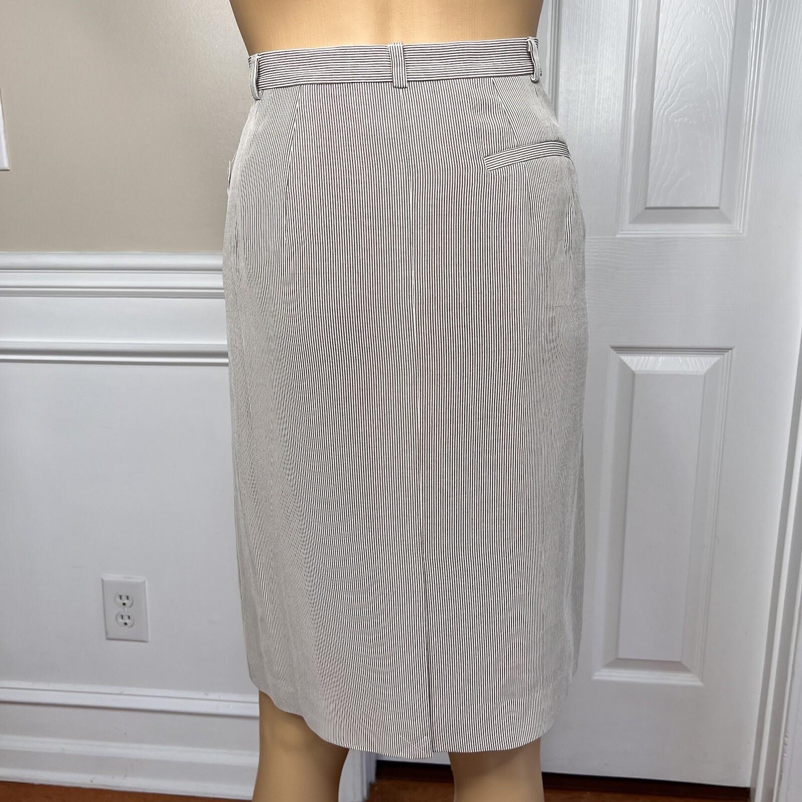 10-5126.jpg New TALBOTS 3PC Brown Striped Wool Blend Lined Skirt Suit Pants Size 6 MSRP 8