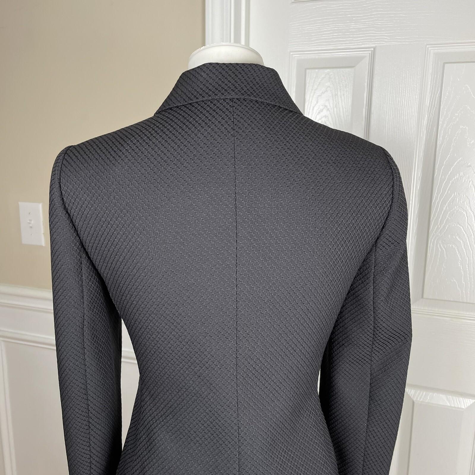 SUIT STUDIO Women 2PC Black Polyester Single breasted Skirt Suit Size 4P
