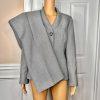 Le Suit Women Polyester Pant Suit Size 8 Light Gray Pockets Shawl Collar 2PC