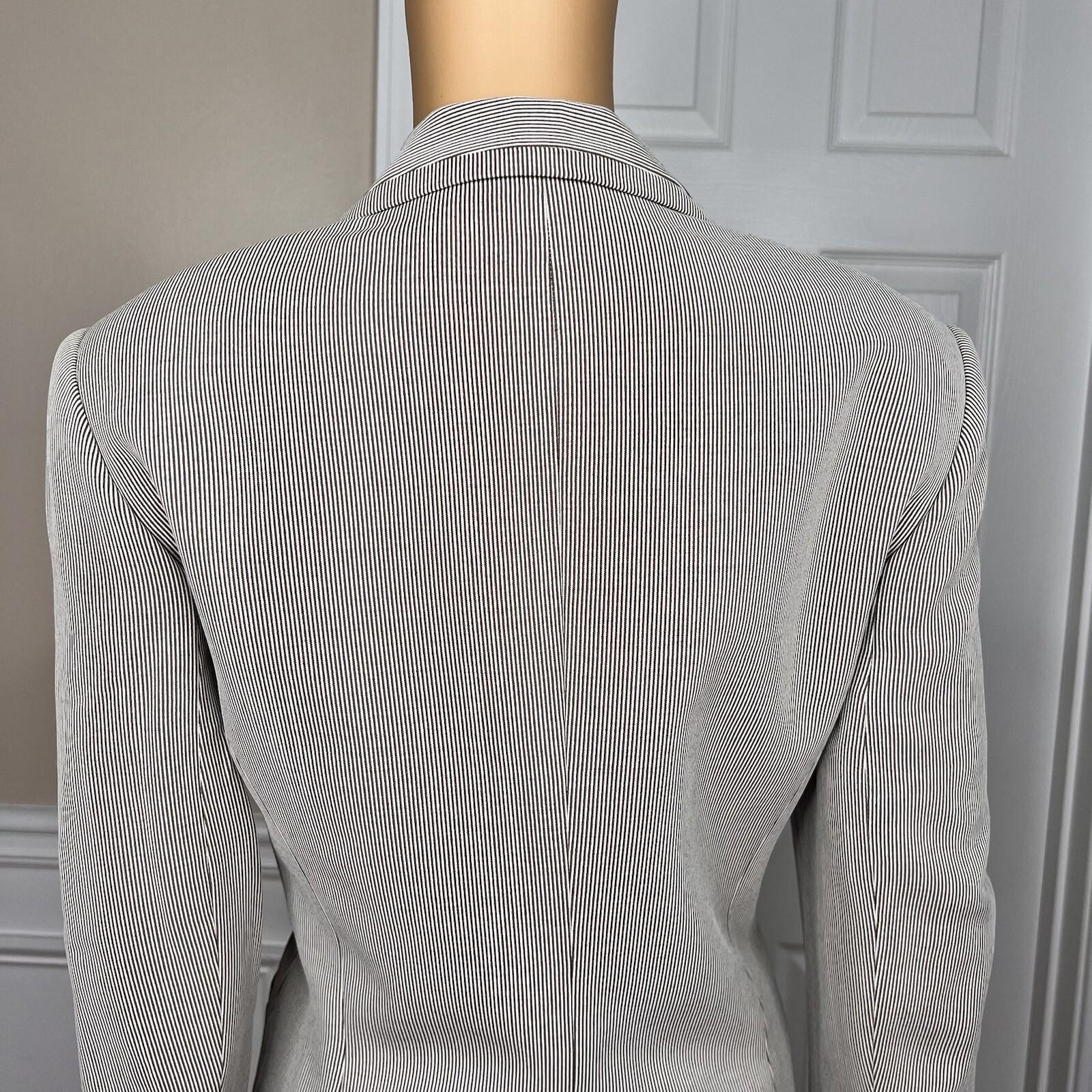 10-5134.jpg New TALBOTS 3PC Brown Striped Wool Blend Lined Skirt Suit Pants Size 6 MSRP 8