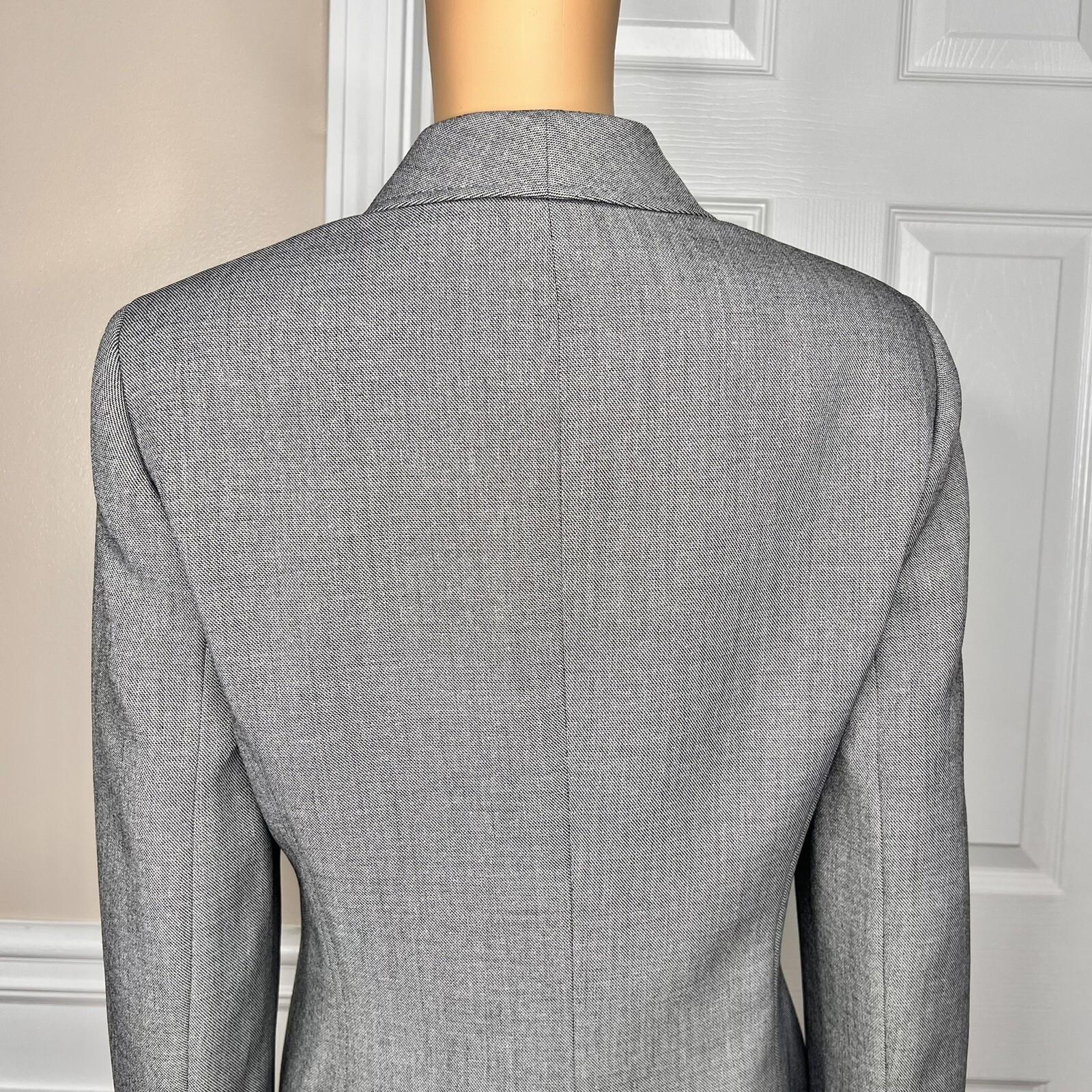 Le Suit Women Polyester Pant Suit Size 8 Light Gray Pockets Shawl Collar 2PC