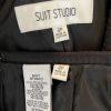 SUIT STUDIO Women 2PC Black Polyester Single breasted Skirt Suit Size 4P