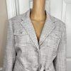 Larry Levine Polyester Rayon Skirt Suit Size 12 Blue Silver Belted Lined 2PC New