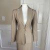 ALFANI 2PC Brown Polyester Rayon Mismatch Wrap Skirt (Size 8) Suit (Size 4)