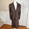 JOHN MEYER Women 2PC Brown Striped Polyester  Spandex Lined Skirt Suit Size 14W