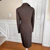 JOHN MEYER Women 2PC Brown Striped Polyester  Spandex Lined Skirt Suit Size 14W