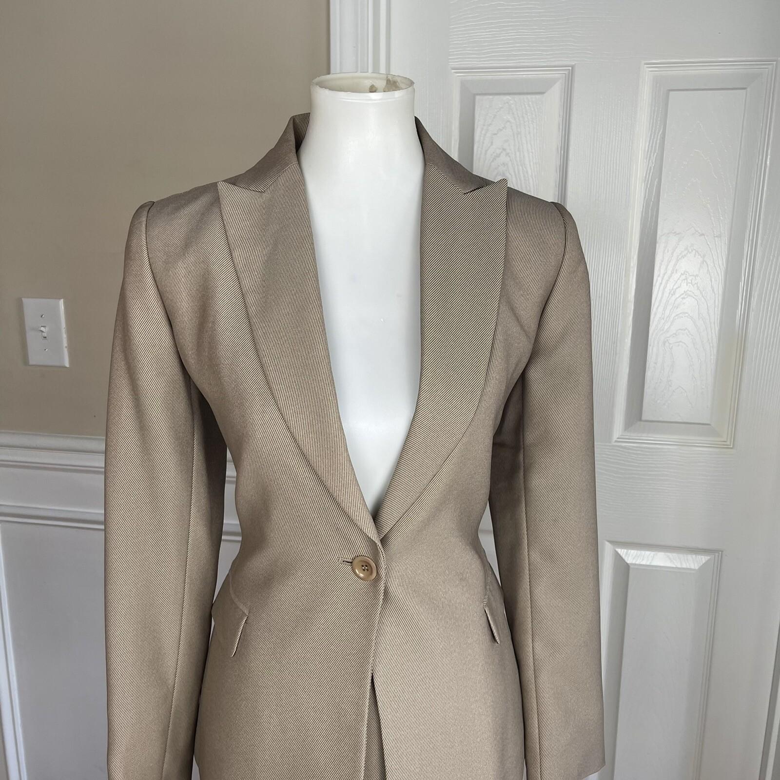 ALFANI 2PC Brown Polyester Rayon Mismatch Wrap Skirt (Size 8) Suit (Size 4)