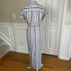 JONES NEW YORK Women Black White Linen Rayon Casual Belted Straight Dress Size M