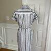 JONES NEW YORK Women Black White Linen Rayon Casual Belted Straight Dress Size M
