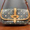 DOONEY & BOURKE Leather Shoulder Bag Monogram Leather Small Flap Charm Retro 90s