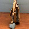 DOONEY & BOURKE Leather Shoulder Bag Monogram Leather Small Flap Charm Retro 90s
