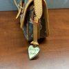 DOONEY & BOURKE Leather Shoulder Bag Monogram Leather Small Flap Charm Retro 90s