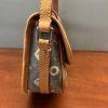 DOONEY & BOURKE Leather Shoulder Bag Monogram Leather Small Flap Charm Retro 90s