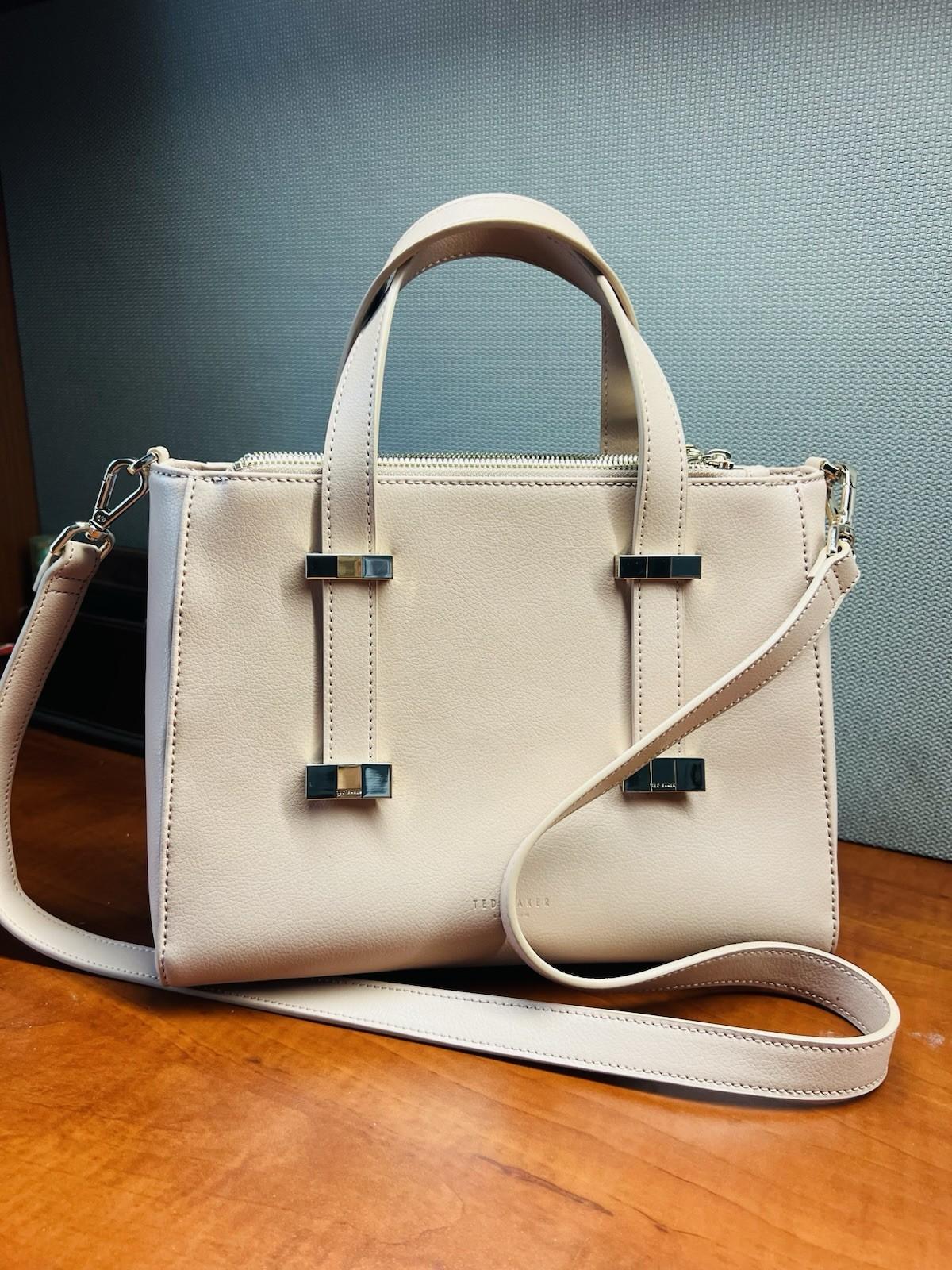 Ted Baker Taupe Judiith Tote Bag Adjustable Handle Leather Crossbody Large