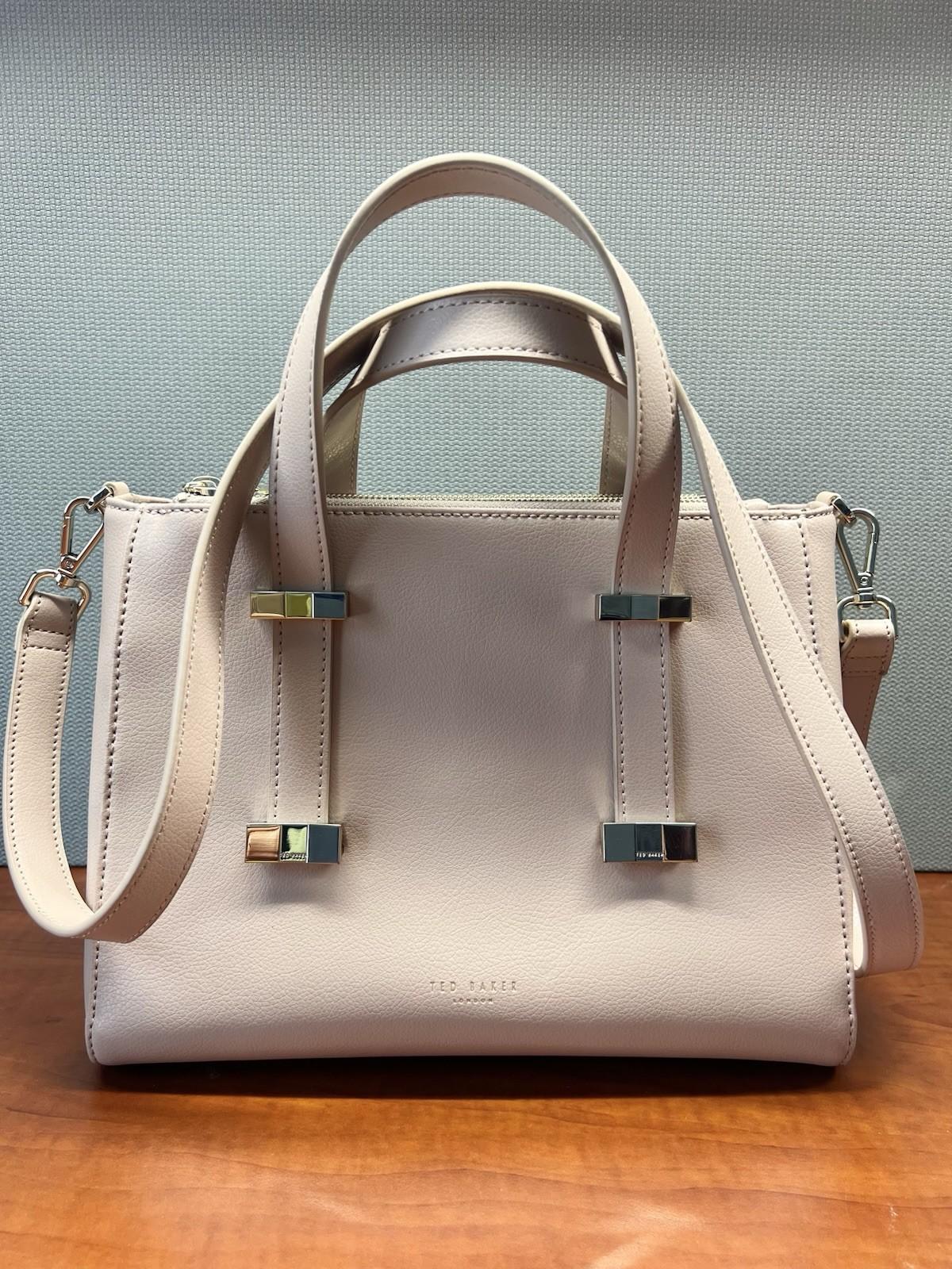 Ted Baker Taupe Judiith Tote Bag Adjustable Handle Leather Crossbody Large