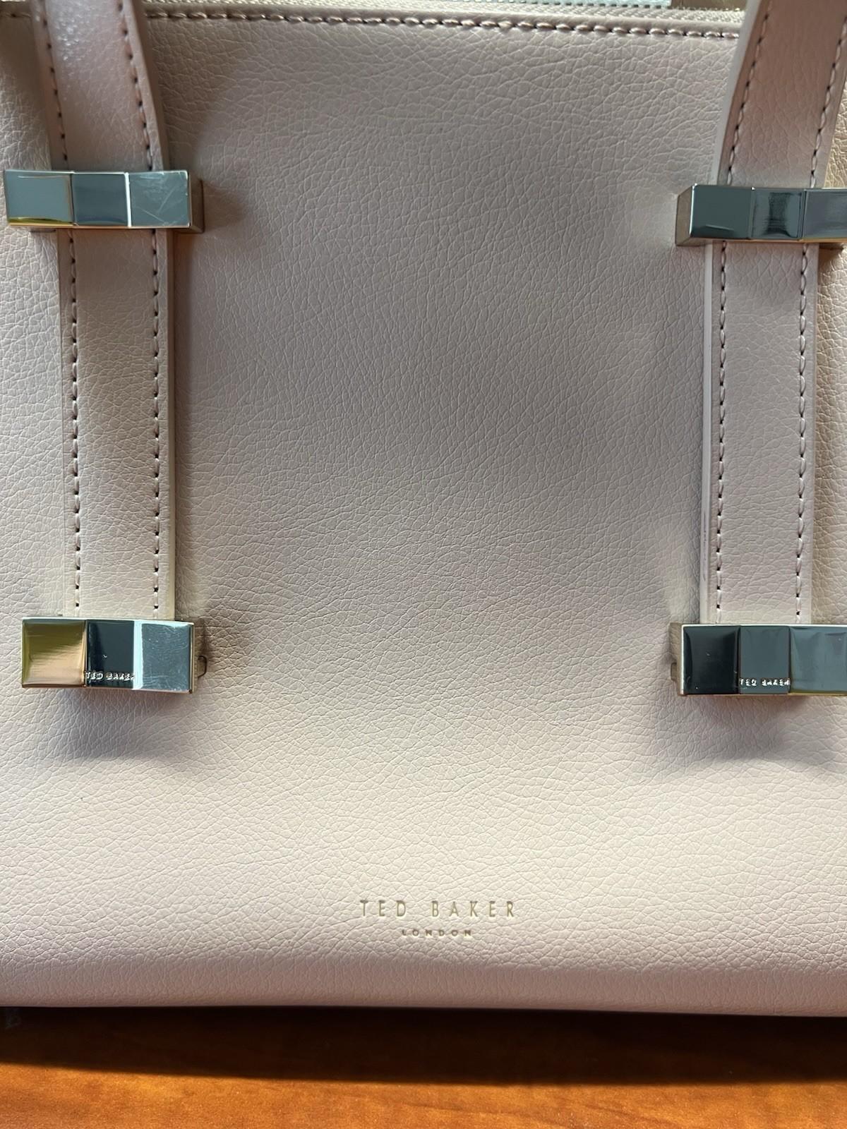 Ted Baker Taupe Judiith Tote Bag Adjustable Handle Leather Crossbody Large
