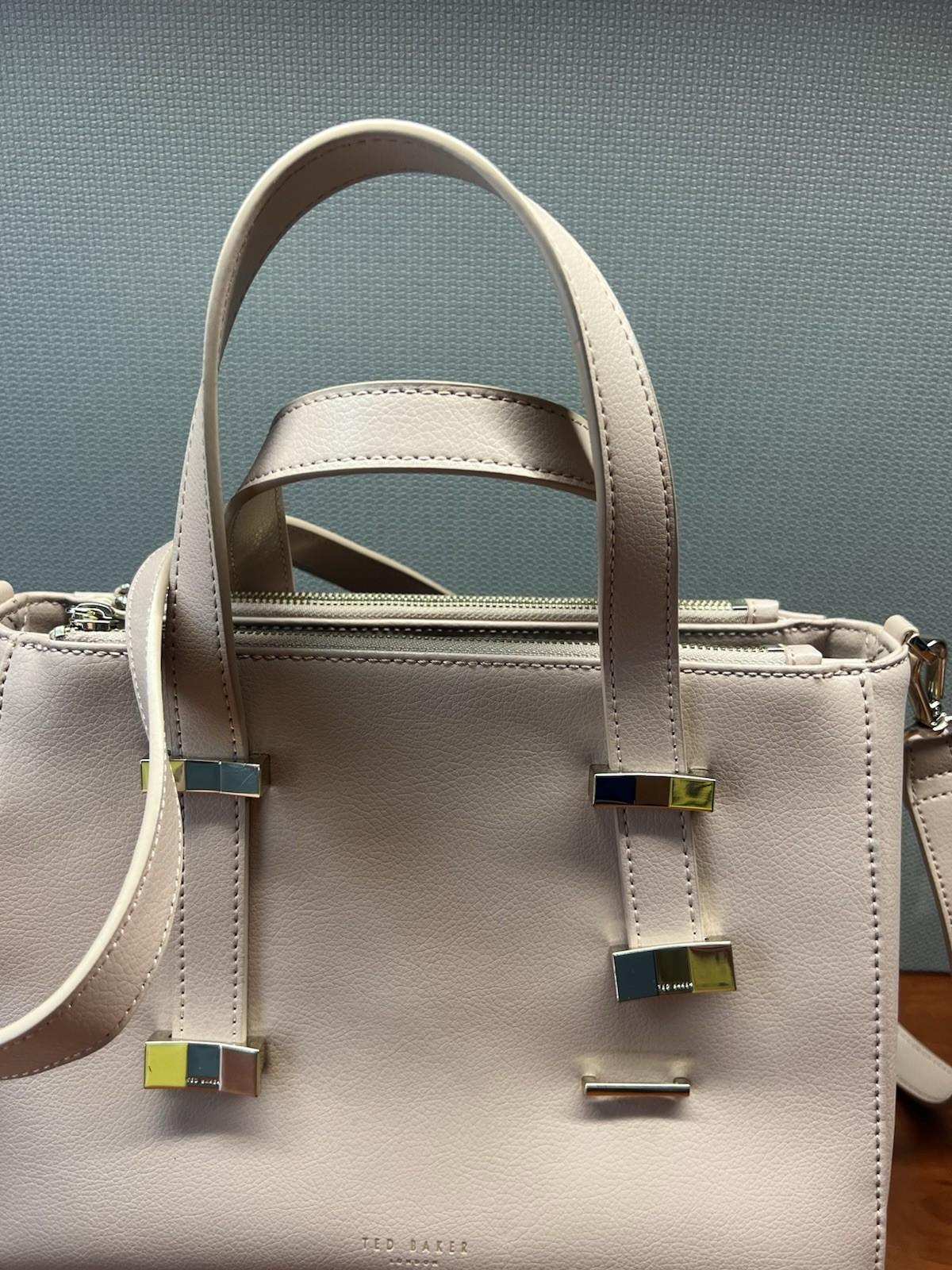 Ted Baker Taupe Judiith Tote Bag Adjustable Handle Leather Crossbody Large