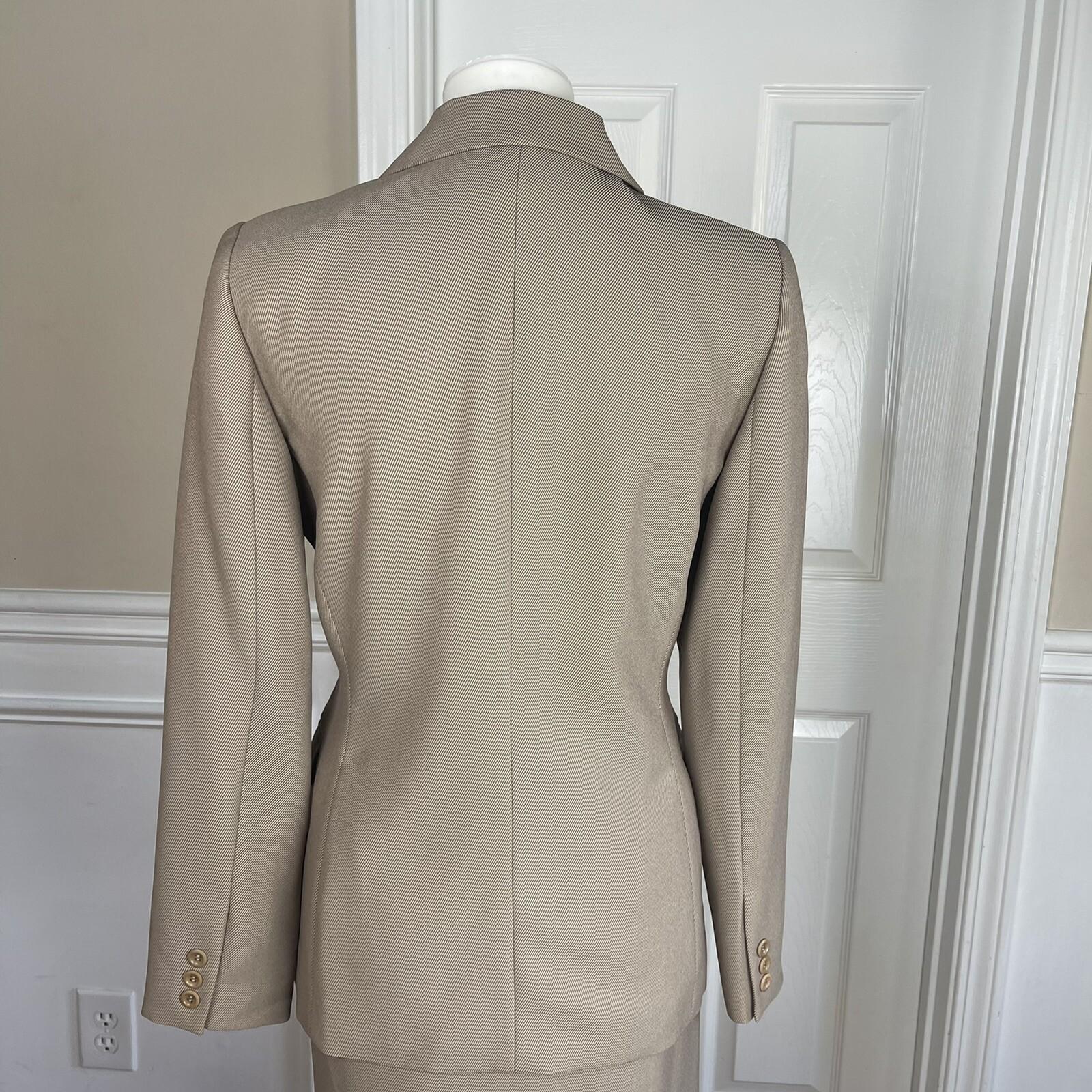 ALFANI 2PC Brown Polyester Rayon Mismatch Wrap Skirt (Size 8) Suit (Size 4)
