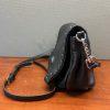 Aimee Kestenberg Crossbody Black Soft Lamb Leather Foldover Studded Double Zip