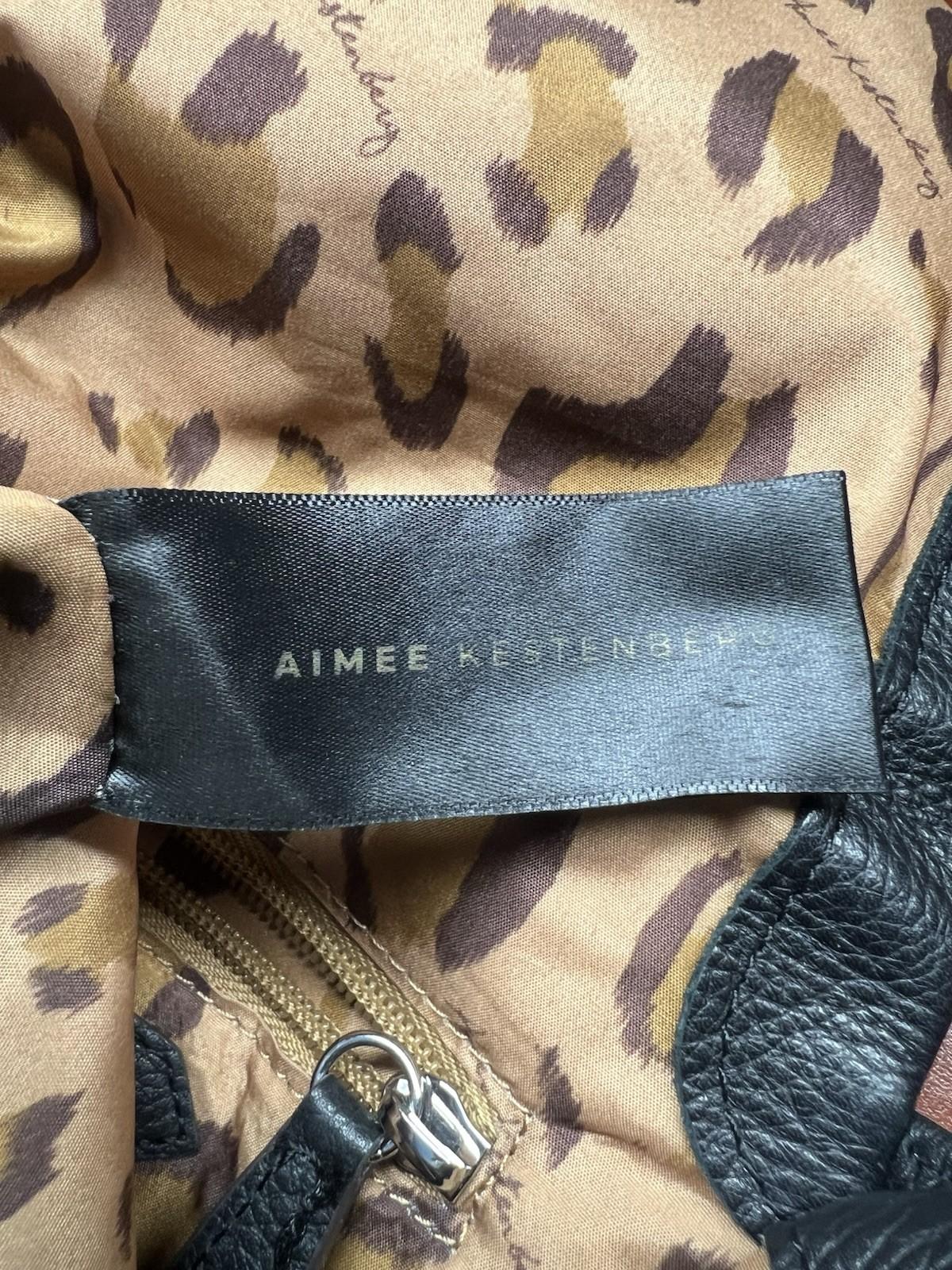 Aimee Kestenberg Crossbody Black Soft Lamb Leather Foldover Studded Double Zip