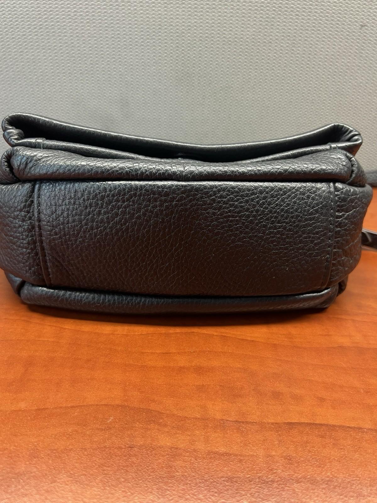 Aimee Kestenberg Crossbody Black Soft Lamb Leather Foldover Studded Double Zip