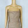 Pinky & Me Women Formal Gown Light Brown Maxi Dress Size 8 Tiered Flared