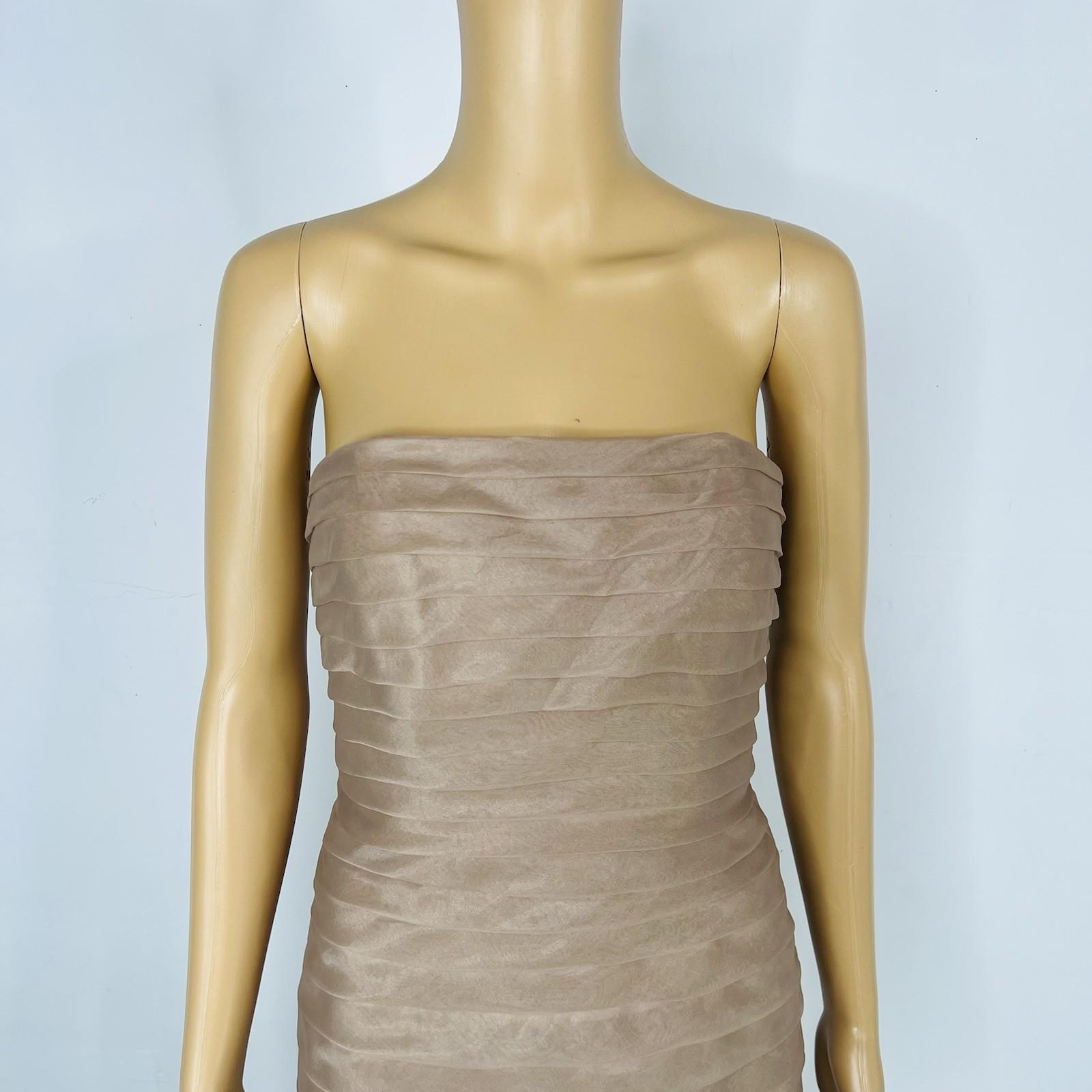 Pinky & Me Women Formal Gown Light Brown Maxi Dress Size 8 Tiered Flared