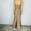 Pinky & Me Women Formal Gown Light Brown Maxi Dress Size 8 Tiered Flared
