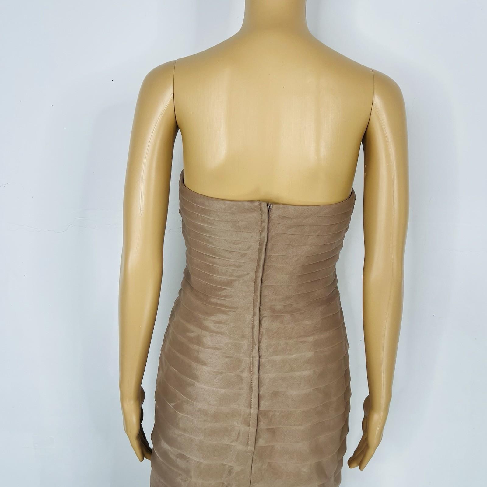 Pinky & Me Women Formal Gown Light Brown Maxi Dress Size 8 Tiered Flared