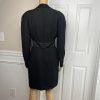 Guy Laroche Vintage 70s Dress Size 36 Wool Tuxedo Black Evening Sheath V Neck