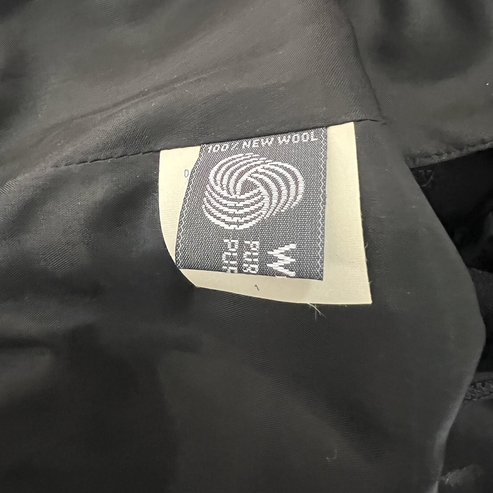 Guy Laroche Vintage 70s Dress Size 36 Wool Tuxedo Black Evening Sheath V Neck