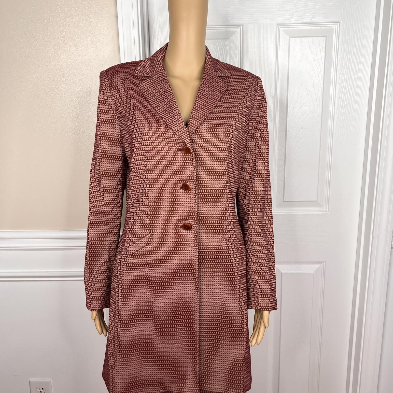 LE SUIT 2PC Burgundy Viscose Polyester Blend Lined Cocktail Skirt Suit Size 8