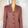 LE SUIT 2PC Burgundy Viscose Polyester Blend Lined Cocktail Skirt Suit Size 8