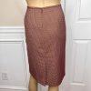 LE SUIT 2PC Burgundy Viscose Polyester Blend Lined Cocktail Skirt Suit Size 8