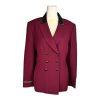 KASPER ASL Burgundy Polyester Acetate Double Breasted Peak Collar Blazer SZ 12P