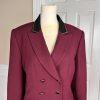 KASPER ASL Burgundy Polyester Acetate Double Breasted Peak Collar Blazer SZ 12P