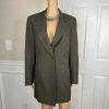 John Meyer Polyester Pant Suit 14 Dark Green Lined Peak Collar Career 2PC