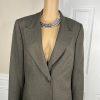 John Meyer Polyester Pant Suit 14 Dark Green Lined Peak Collar Career 2PC